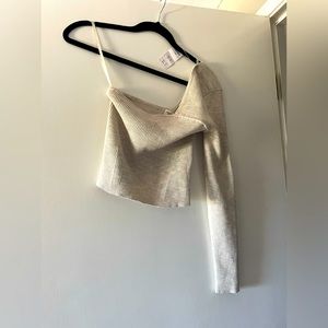 NWT A&F Sweater ribbed knit one sleeve top